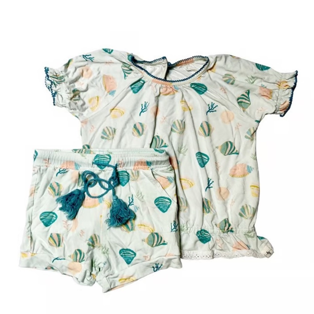 Love+Grow Kids Seashell Print Matching Set